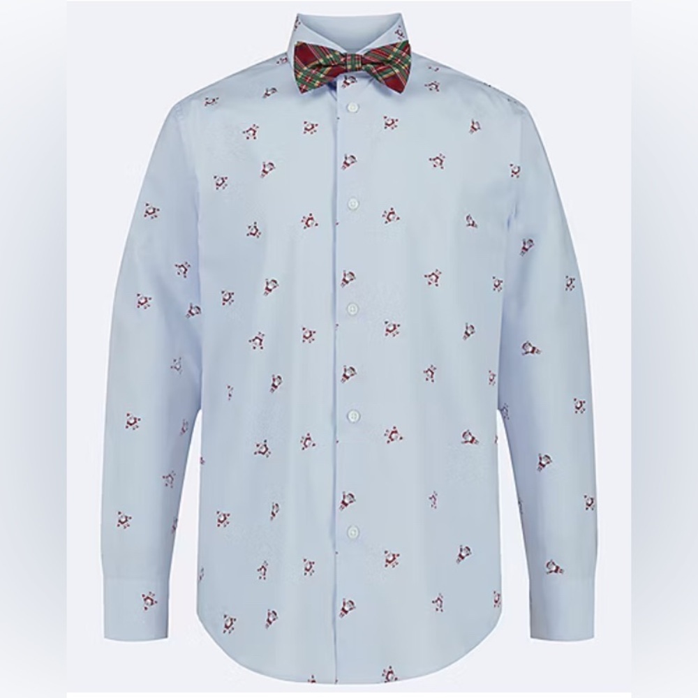 TFW Size XL 18-20 Boys Long Sleeve Point Collar Shirt + Tie Set, New WithTags